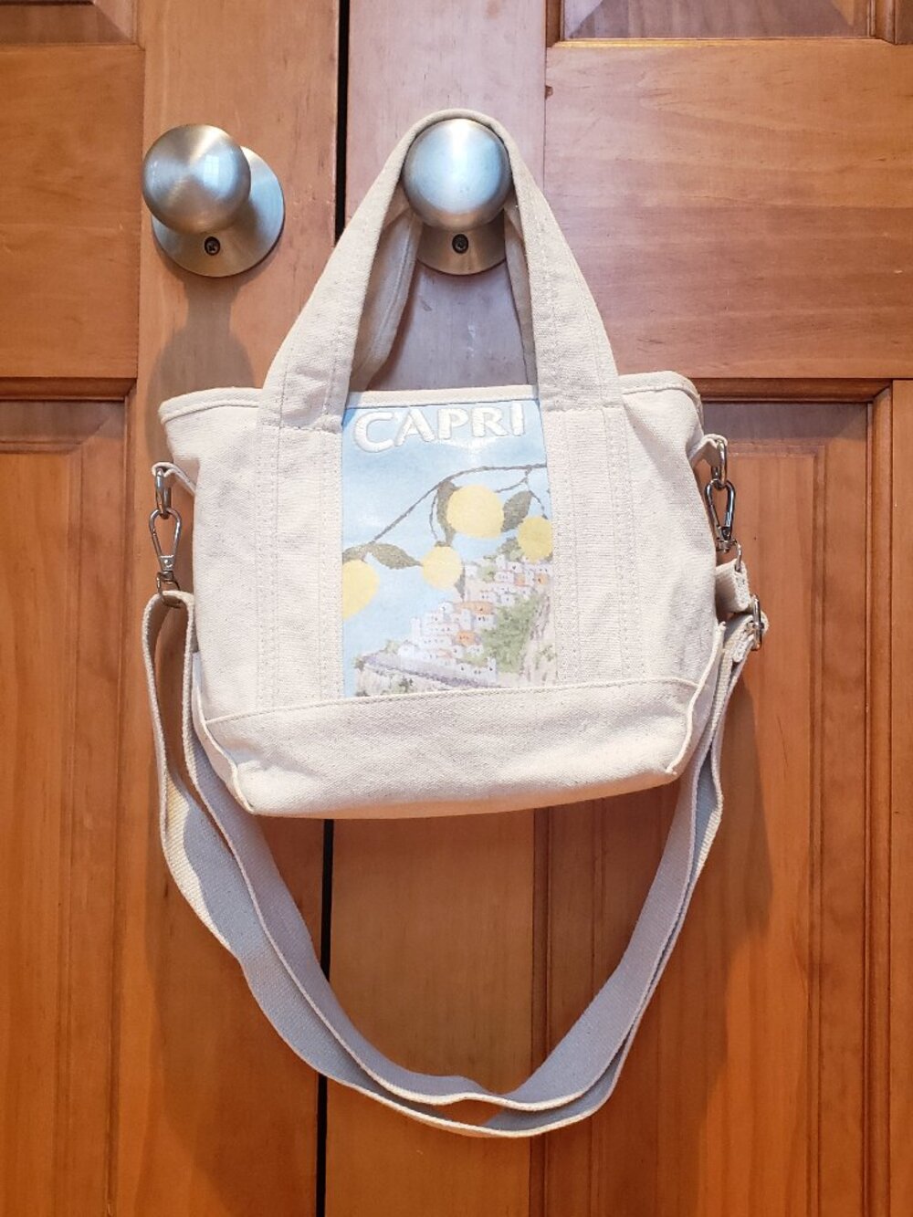 C&C California Lemon Carpi Canvas Tote Small 9x8x4" Detachable Crossbody